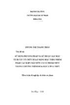 Sử dụng phương pháp và kỹ thuật dạy học tích cực tổ chức hoạt động học theo nhóm phần các hợp chất hữu cơ có nhóm chức trong chương trình hóa học lớp 11 thpt