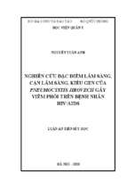 Nghiên cứu đặc điểm lâm sàng, cận lâm sàng, kiểu gen của pneumocystis jirovecii gây viêm phổi trên bệnh nhân hiv aids