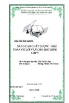 Nâng cao chất lượng giải toán có lời văn cho học sinh lớp 5
