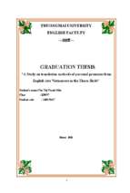 A study on translation methods of personal pronouns from english into vietnamese in the thorn birds