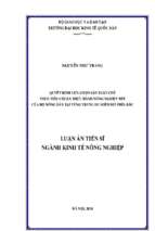 Quyết định lựa chọn sản xuất chè theo tiêu chuẩn thực hành nông nghiệp tốt (gap) của hộ nông dân vùng trung du miền núi phía bắc