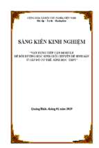 Skkn vận dụng tiếp cận module để bồi dưỡng học sinh giỏi chuyên đề sinh sản ở cấp độ cơ thể, sinh học thpt