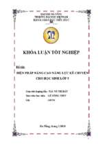 Biện pháp nâng cao năng lực kể chuyện cho học sinh lớp 5