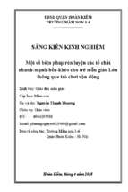 Một số biện pháp rèn luyện các tố chất nhanh mạnh bền khéo cho trẻ mẫu giáo lớn thông qua trò chơi vận động