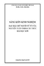Skkn dạy bài chữ người tử tù của nguyễn tuân theo cấu trúc bài học mới