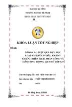 Nâng cao hiệu quả dạy học loại bài khởi nghĩa, kháng chiến, chiến dịch, phản công và tiến công trong lịch sử lớp 4, 5.