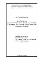 Skkn một số giải pháp quản lý công tác tuyên truyền, giáo dục pháp luật cho học sinh ở trường thcs trần mai ninh   thành phố thanh hóa