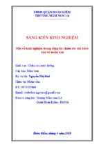 Một số kinh nghiệm trong công tác chăm sóc sức khỏe  cho trẻ mầm non