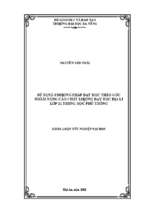 Sử dụng phương pháp dạy học theo góc nhằm nâng cao chất lượng dạy học địa lí 11 trung học phổ thông.