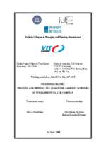 Training and improving the quality of garment workers of the vit garment company