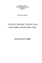 Giáo dục nho học ở quảng nam dưới triều nguyễn (1802   1919).