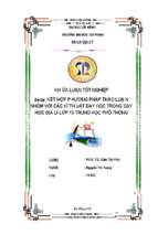 Kết hợp phương pháp thảo luận nhóm với các kĩ thuật dạy học trong dạy học địa lí lớp 10 trung học phổ thông.