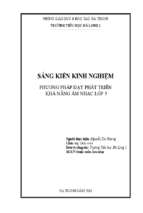 Skkn phương pháp dạy phát triển khả năng âm nhạc ở trường tiểu học