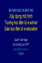 Slide thuyết trình xây dựng mô hìnhtrường học điện tử e school, giáo dục điện tử e education.ppt