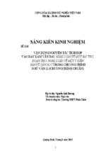 Skkn vận dụng nguyên tắc tích hợp vào dạy làm văn bài nghị luận về một bài thơ, đoạn thơ; nghị luận về một ý kiến bàn về văn học