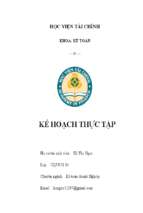 Kế hoạch thực tập tại công ty tnhh một thành viên tm trung kiên