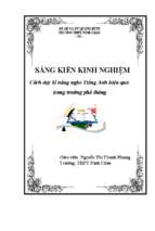 Skkn cách dạy kĩ năng nghe tiếng anh hiệu quả trong trường phổ thông