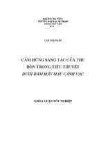 Cảm hứng sáng tác của thu bồn trong tiểu thuyết dưới đám mây màu cánh vạc.