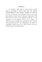 Shows data collected from pullman hanoi hotel and research findings which are analyzed from the information