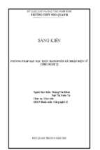 Skkn phương pháp dạy học thực hành phần kỹ thuật điện tử mon cong nghe
