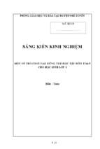 Một số trò chơi tạo hứng thú học tập môn toán cho học sinh lớp 1