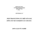 Phát thanh tương tác trên sóng đài tiếng nói việt nam (khảo sát năm 2011).