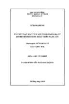 Tổ chức dạy học tích hợp trongmôn địa lý lớp 10 theo hướng phát triển năng lực