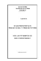 Sử dụng phương pháp dự án trong dạy học địa lý lớp 11 trung học phổ thông