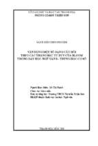 Vận dụng một số dạng câu hỏi theo các thang bậc tư duy của bloom trong dạy học ngữ văn 8   trung học cơ sở1