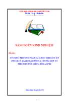 Skkn sử dụng phương pháp dạy học theo dự án (project based learning) trong một số tiết dạy nói tiếng anh lớp 12
