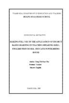 Making full use of the application of pbl in teaching speaking skill in english textbooks, education publishing house