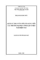 Quản lý nhà nước đối với giảng viên các trường đại học công lập ở việt nam hiện nay