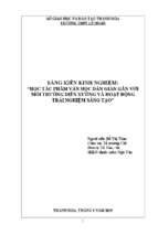 Skkn học tác phẩm dân gian gắn với môi trường diễn xướng và hoạt động trải nghiệm sáng tạo
