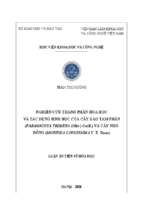 Nghiên cứu thành phần hoá học và tác dụng sinh học của cây xáo tam phân (paramignya trimera (oliv.) guill.) và cây nhó đông (morinda longissima y.z.ruan)