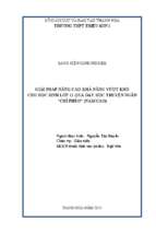 Skkn giải pháp nâng cao khả năng vượt khó cho học sinh lớp 11 qua dạy học truyện ngắn “chí phèo” (nam cao)