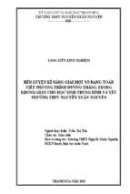 Skkn rèn luyện kĩ năng giải một số dạng toán viết phương trình đường thẳng trong không gian cho học sinh trung bình và yếu