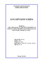 Skkn lồng ghép giáo dục kỹ năng phòng tránh bệnh cao huyết áp và bệnh tiểu đường vào dạy học bài 20 cân bằng nội môi   sinh học 11, cơ bản