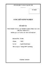 Skkn phát triển tư duy lập trình và khắc phục sai  lầm cho học sinh lớp 11 thông qua sử dụng cấu trúc rẽ nhánh