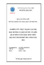 Nghiên cứu thực trạng cận thị học đường và một số yếu tố liên quan đối tượng học sinh trên địa bàn thành phố trà vinh năm 2014