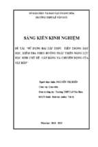 Skkn sử dụng bài tập thực tiễn trong dạy học, kiểm tra theo hướng phát triển năng lực học sinh chủ đề cân bằng và chuyển động của vật rắn