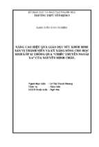 Skkn nâng cao hiệu quả giáo dục sức khỏe sinh sản vị thành niên và kỹ năng sống cho học sinh lớp 12 thông qua “chiếc thuyền ngo