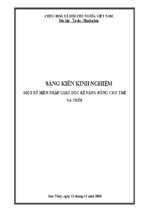 Skkn một số biện pháp giáo dục kỹ năng sống cho trẻ 3 4 tuổi