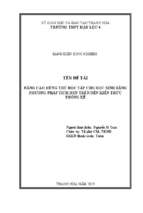 Skkn nâng cao hứng thú học tập cho học sinh bằng phương pháp tích hợp trên nền kiến thức thống kê