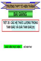 Slide bài giảng các hệ thức lượng trong tam giác và giải tam giác(tt.ppt