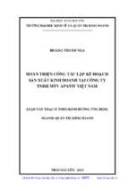 Hoàn thiện công tác lập kế hoạch sản xuất kinh doanh tại công ty trách nhiệm hữu hạn apatit việt nam