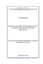 Giải pháp tăng cường liên kết trong sản xuất và tiêu thu chè tại huyện tam đường, tỉnh lai châu