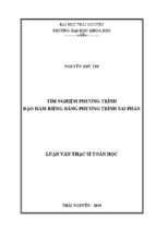 Tìm nghiệm phương trình đạo hàm riêng bằng phương trình sai phân