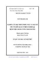 Nghiên cứu đặc điểm thiếu máu và một số yếu tố liên quan ở trẻ sơ sinh tại bệnh viện trung ương thái nguyên