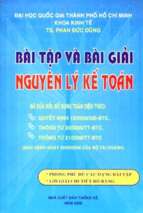 Bài tập và bài giải nguyên lý kế toán