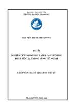 Nghiên cứu động học laser ce   fluoride phát bức xạ trong vùng tử ngoại